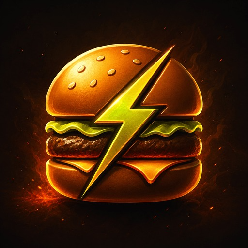 WHAM BURGER lightning burger logo